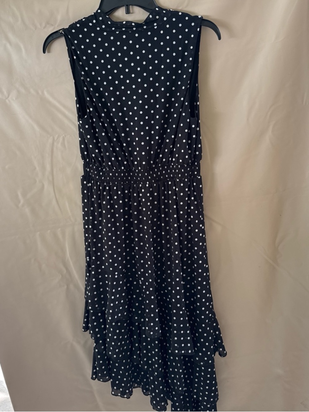 Black Dress with White Polka Dots, Midi - Picture 2 of 7